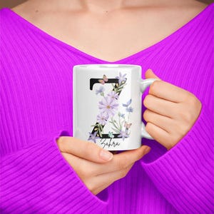 Taza letra, taza con nombre, taza personalizada, día de la madre, taza de cerámica, taza de café cumpleaños, día de san valentín, regalo novia,