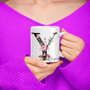 Taza letra, taza con nombre, taza personalizada, día de la madre, taza de cerámica, taza de café cumpleaños, día de san valentín, regalo novia,