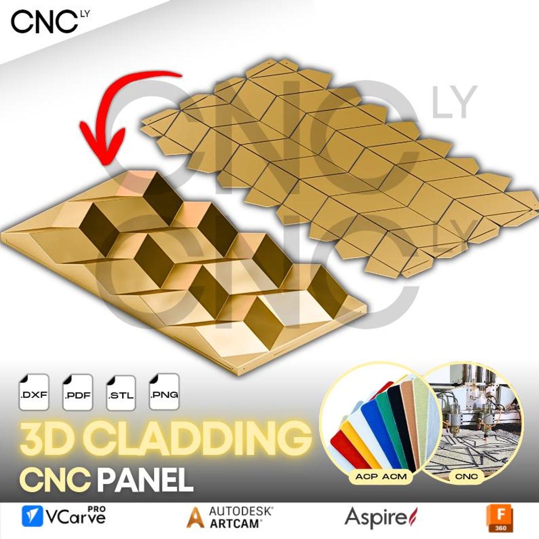 CNC 3D Wall Panel Design – .DXF & .STL for Acp/acm Cladding, Wall Art ...