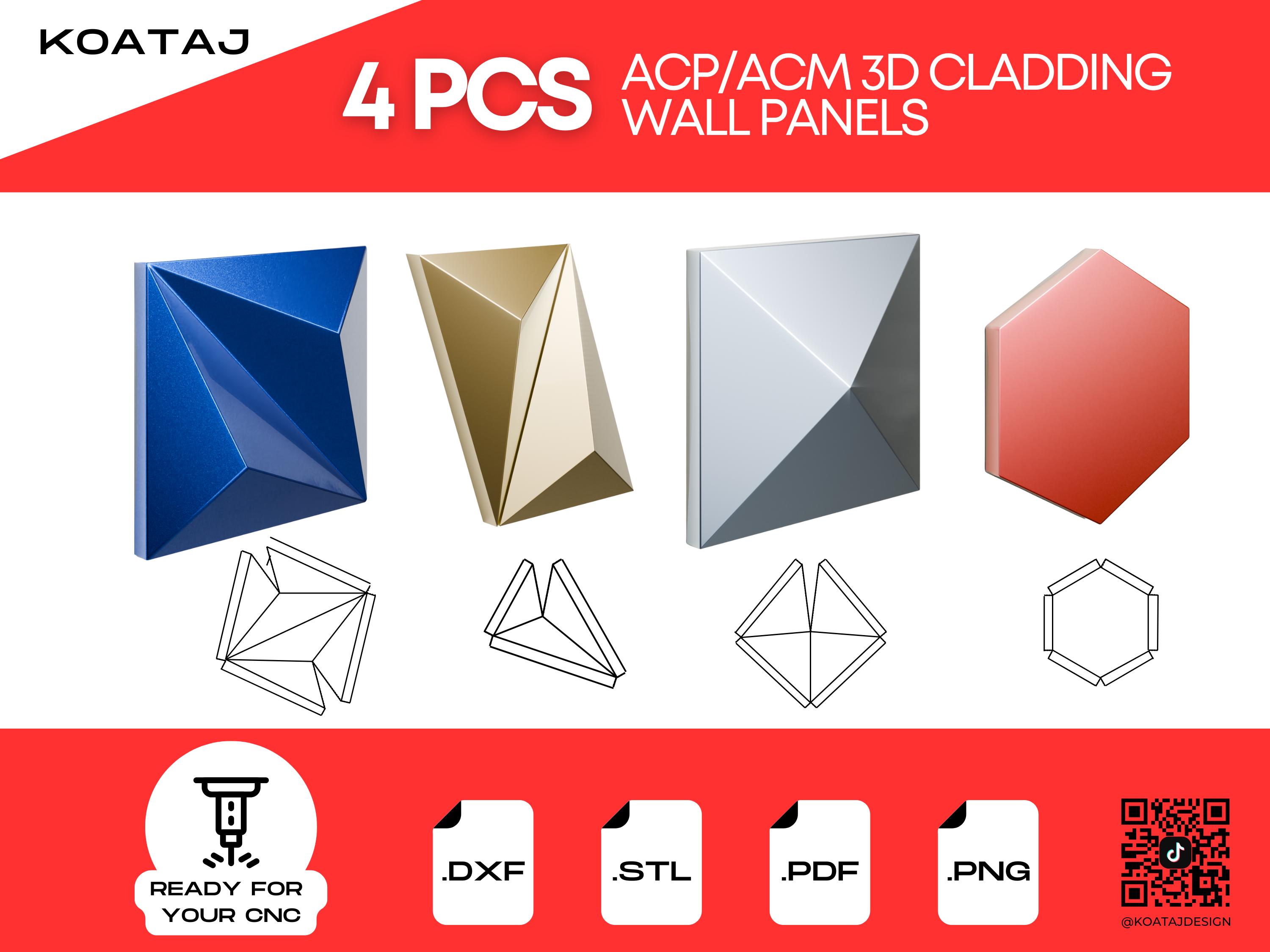 Cnc 3D Panel Design Pack – .dxf & .stl Files for ACP/ACM Cladding, Wall ...