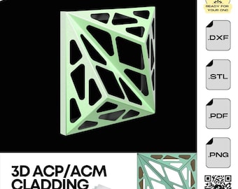 CNC 3D Wall Panel Design, .dxf & .stl Files, ACP ACM, Metall Wandkunst, Verkleidung, Aluminium