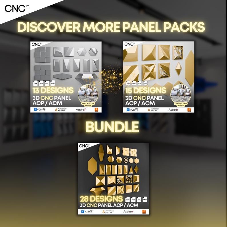 CNC 3D Wall Panel Pack N4 – 12 Decorative Panel Designs – .dxf & .stl ...