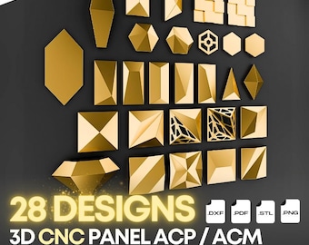 Cnc 3D Panel Design Pack – .dxf & .stl Files for ACP/ACM Cladding, Wall ...