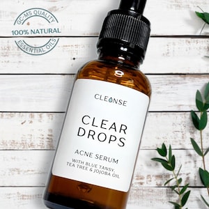 All-In-One NATURAL Anti-Acne Spot Treatment: Organic Hydrating Blemish Serum, Handcrafted, Perfect for Sensitive Skin, Blue Tansy & Tea Tree