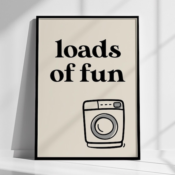 Punny Laundry Room Print: Loads of Fun Wall Art