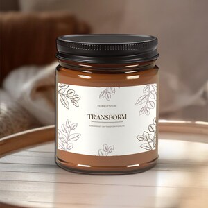 Transform, Amber Jar Candle - Scented Soy Candle (Multi-Size, Amber Jar)