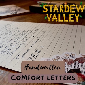 Carta de consuelo de Stardew Valley, Personaje de consuelo, Carta escrita a mano, Carta de consuelo de un personaje de Stardew Valley, Carta de amor, SVE