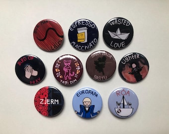 Spille, bottoni, canzoni dell'Eurovision 2024 e 2025