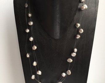 CLEARANCE SALE  - Light Grey Pearl Necklace