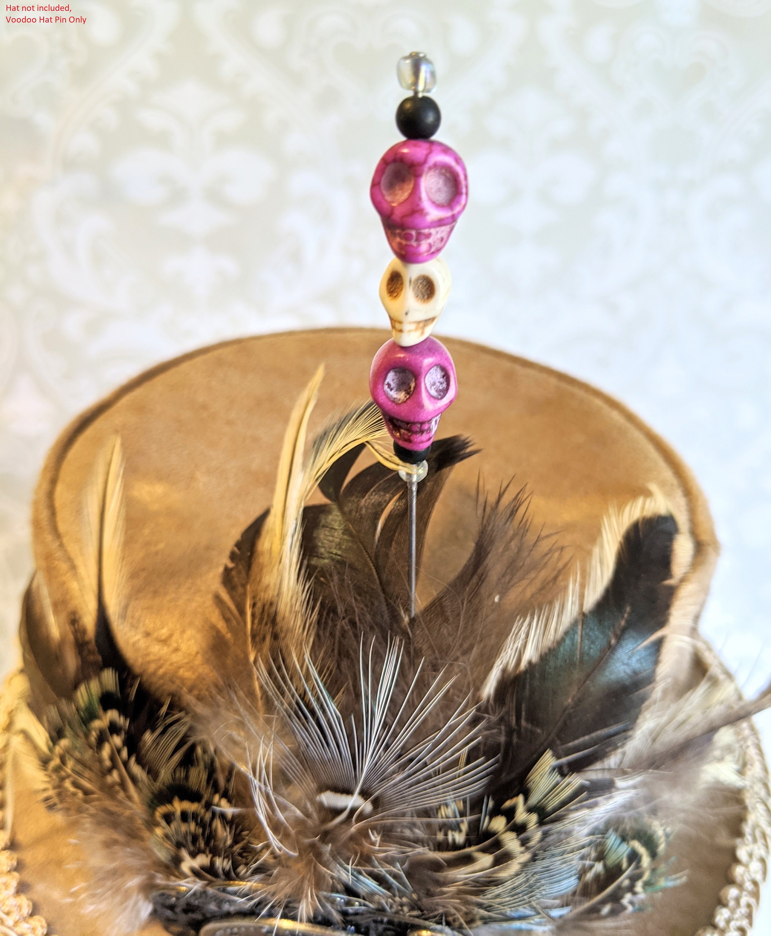 Voodoo Doll Hat Pin Decorative Stick Pin Large Size Skull Etsy
