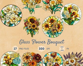 Flower Bouquet Clipart Bundle, Floral PNG (Digital Download)