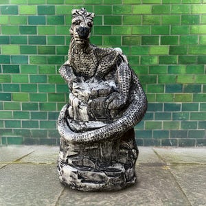 Large dragon sculpture Concrete dragon statue Cement animal decoration Outdoor monster ornament Handmade dragon Dragon lover gift Yard art