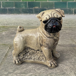 Concrete Franse Bulldog sculptuur Stenen hond standbeeld Cement Franse Bulldog decor huisdier ornament beeldje Memorial Franse Bulldog sculptuur