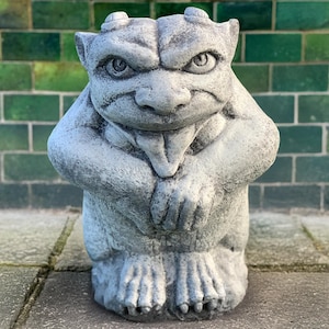 Large gargoyle sculpture Concrete monster statue Cement demon figure Outdoor guardian gargoyle decor Halloween ornament  Gargoyle lover gift