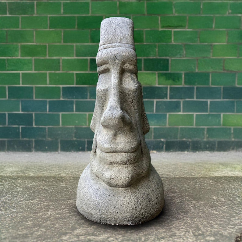 Concrete Moai Statue Easter Island Head Sculpture Stone Face Figurine ...