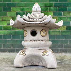 Massive pagoda sculpture Stone lantern pagoda statue Japanese pagoda decoration Cement Asian ornament Pagoda lover gift Traditional figurine