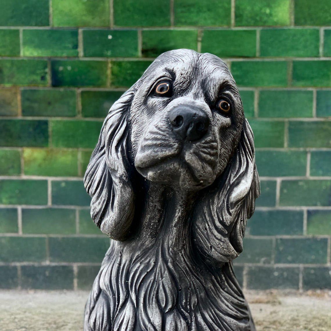 Unique Cocker Spaniel Statue Stone Spaniel Sculpture Outdoor Dog ...