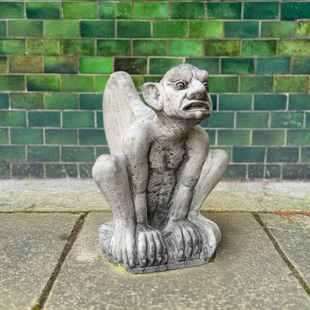 Concrete Gargoyle Statue Stone Guardian Gargoyle Sculpture Handmade ...