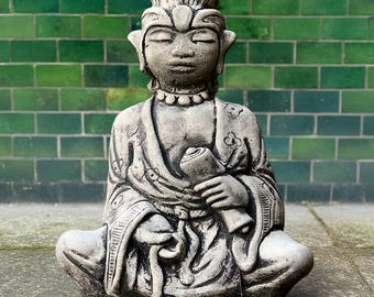 Concrete chinese woman statue Cement Japanese buddha sculpture Stone Asian woman ornament Chinese woman lover gift Zen garden decoration