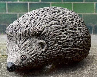 Stone hedgehog sculpture Garden hedgehog figurine Concrete animal statue Outdoor hedgehog ornament Handmade decoration Hedgehog lover gift