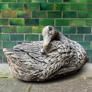 Garden goose decoration Concrete duck figurine Cement bird ornament Duck lover gift Farm animal statue Stone duck sculpture Handmade goose