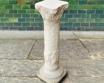 Steinsäule Statue Betonsockel Figur Outdoor Pflanzenverzierung Stand Liebhaber Geschenk Handgefertigter Sockel Garten und Wohnkultur Yard Art