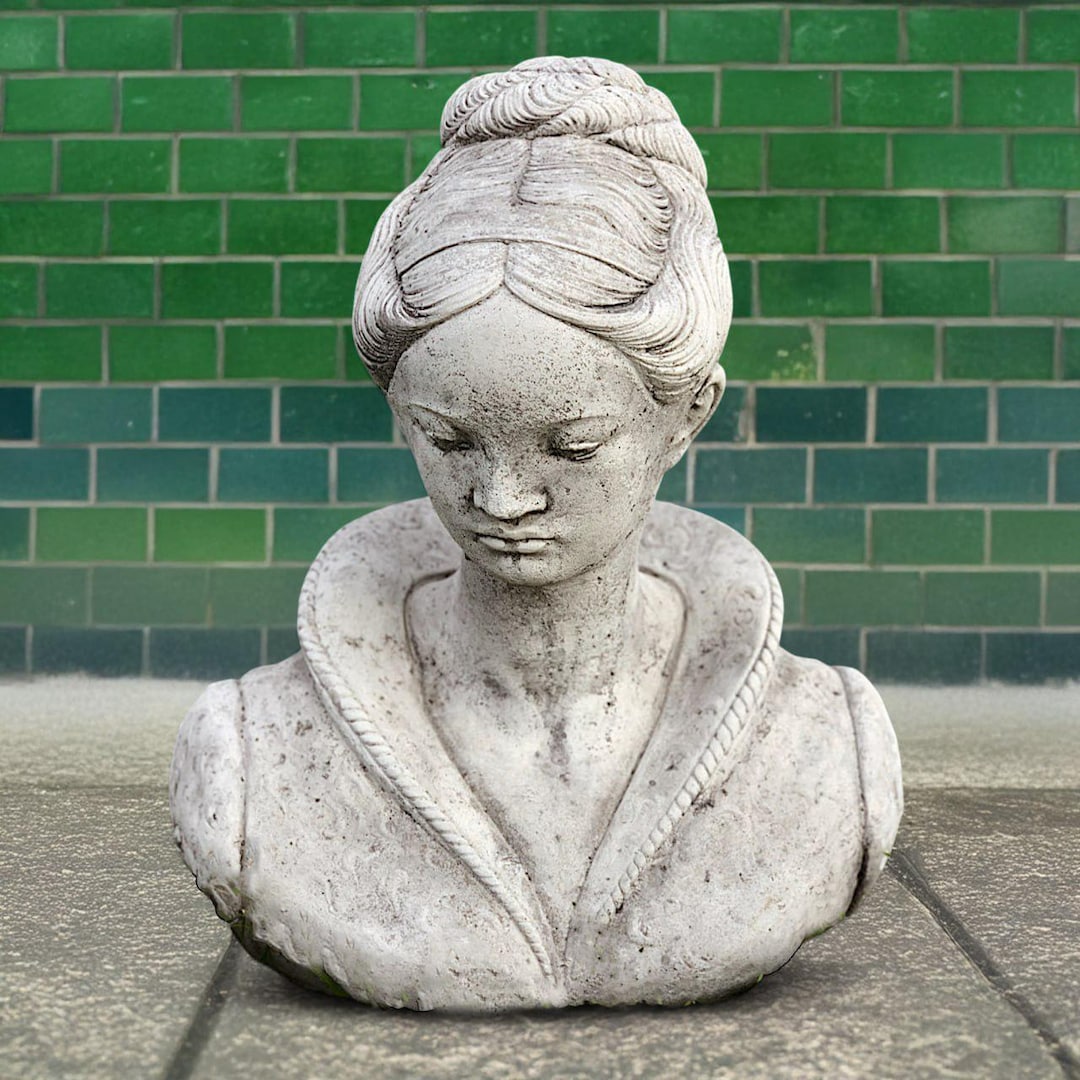 Concrete Woman Bust Statue Stone Face Woman Decoration Cement Lady ...