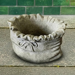 Betonnen tas plantenbak decor tuin zak bloempot handgemaakte buiten plantenbak beeldje steen plant pot ornament cement plantenhouder kunst cadeau