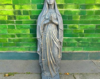 Large Holy Mary statue Concrete Virgin Mary sculpture Outdoor religious figurine Cement Madonna garden decor Yard ornament House decor