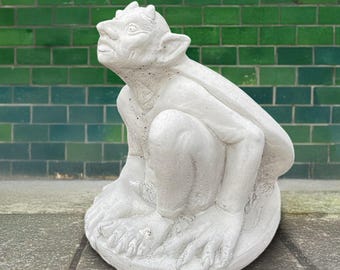Concrete guardian gargoyle statue Stone gothic gargoyle sculpture Handmade gargoyle lawn ornament Outdoor cement gargoyle figurine Yard art