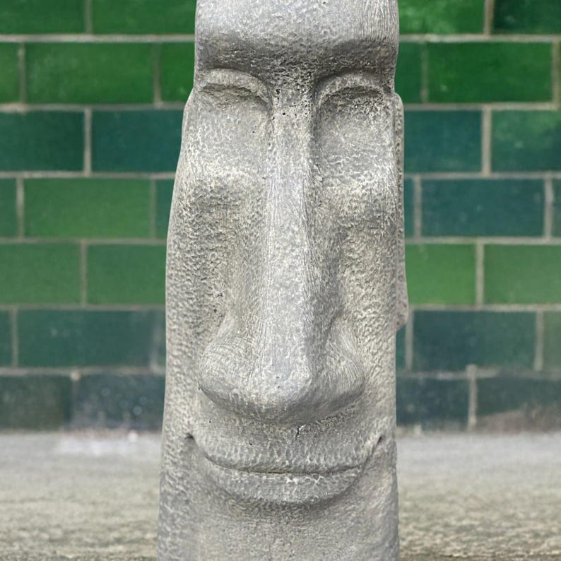 Easter Island Statue Concrete Moai Head Figurine Stone Face Sculpture ...