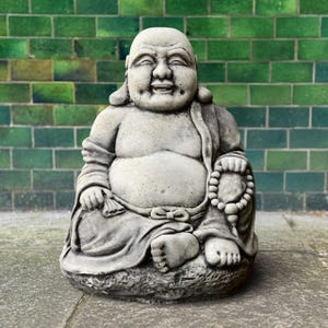Concrete buddha statue Stone relaxing sculpture Cement Japanese buddha figure Outdoor meditation buddha ornament Buddha lover gift Yard art