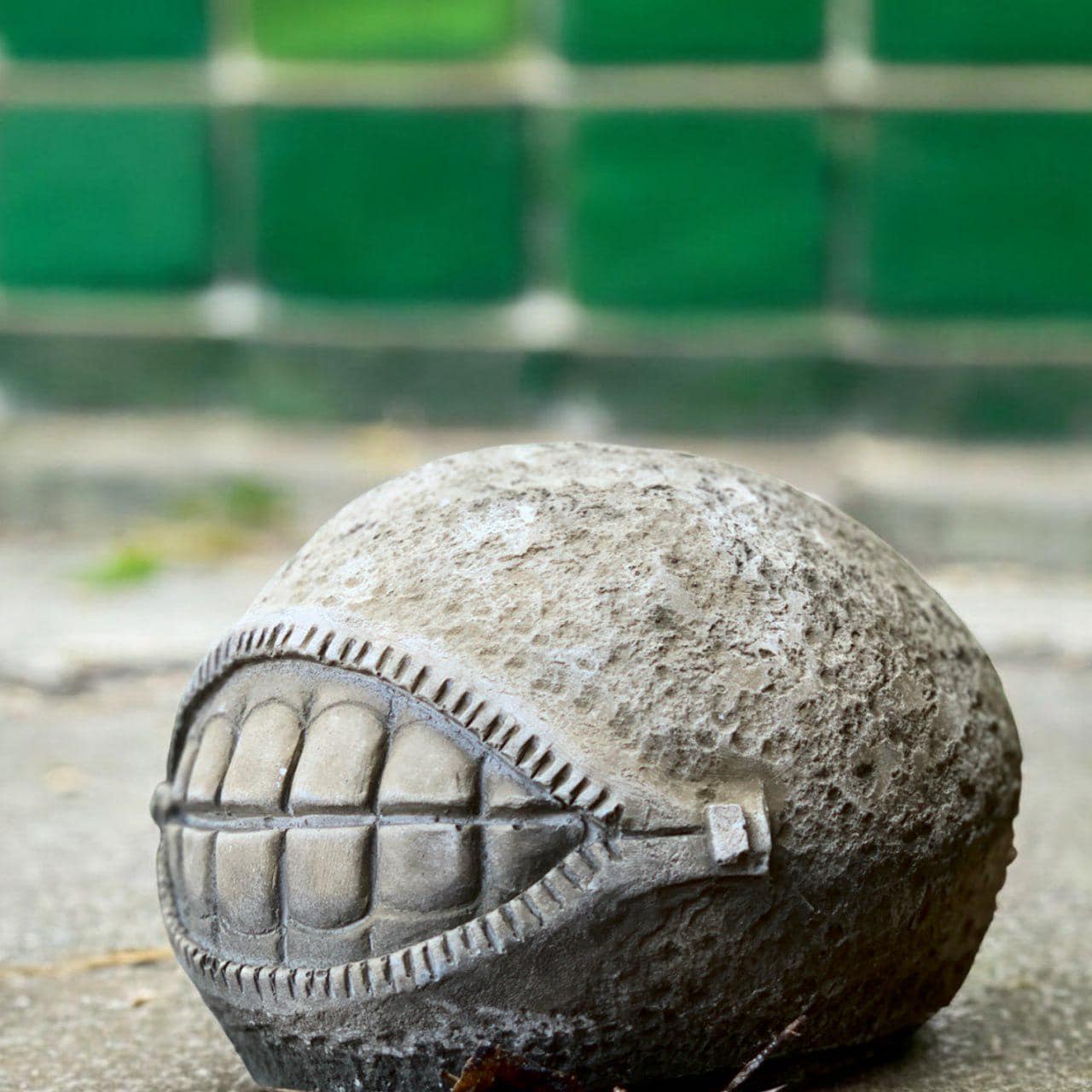 Quirky Rocks Concrete Smiling Rock Statue Stone Face Sculpture Funny Garden Ornament ...