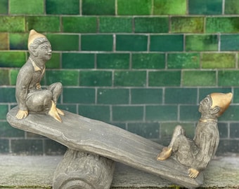 Gartenzwerge auf Wippe Statue Gartenzwerg Deko Betonzwerg Deko Betonzwerg Deko Betonzwerg Deko Betonzwerg