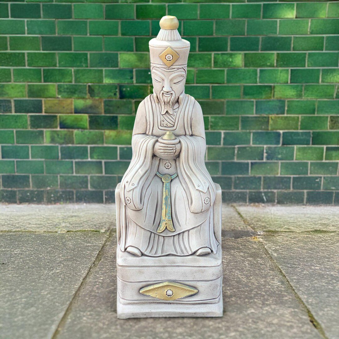 Concrete Chinese Emperor Statue Handmade Chinese Man Sculpture