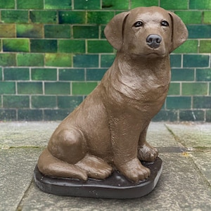 Outdoor Labrador statue Concrete dog figurine Cement pet sculpture Garden Labrador ornament Memorial dog decoration Lover gift Yard art