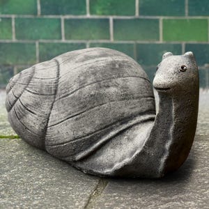 Cute snail statue Concrete snail figurine Outdoor snail sculpture Cement animal figurine Handmade ornament Snail lover gift Yard art