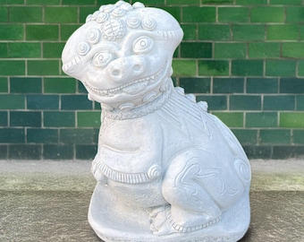 Chinese guardian lion sculpture Concrete Foo dog statue Stone chinese protector figurine Feng shui Home Decor Outdoor guardian ornament gift