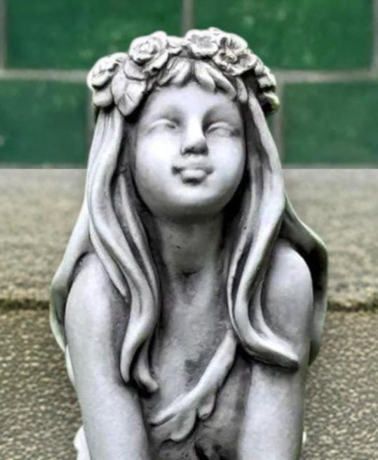 Concrete Fairy Sculpture Garden Nymph Statue Handcrafted Stone Girl ...