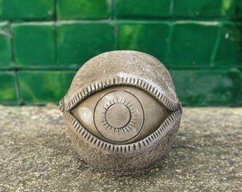 Betonnen oogbol standbeeld Steen abstracte bal sculptuur surrealistisch cement kunst decor Buiten tuinornament Uniek handgemaakt ontwerpcadeau
