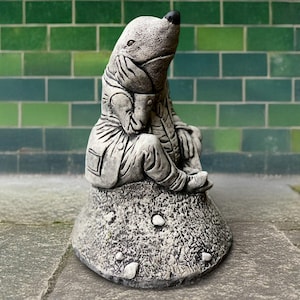 Concrete mole sculpture Cement mole statue Stone animal decoration Mole lover gift Handmade mole decor Charming garden ornament Yard art