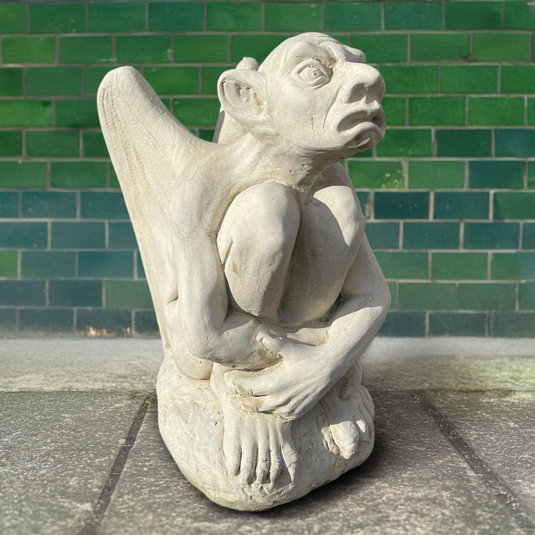 Massive Gargoyle Statue Concrete Gothic Troll Sculpture Large Garden ...
