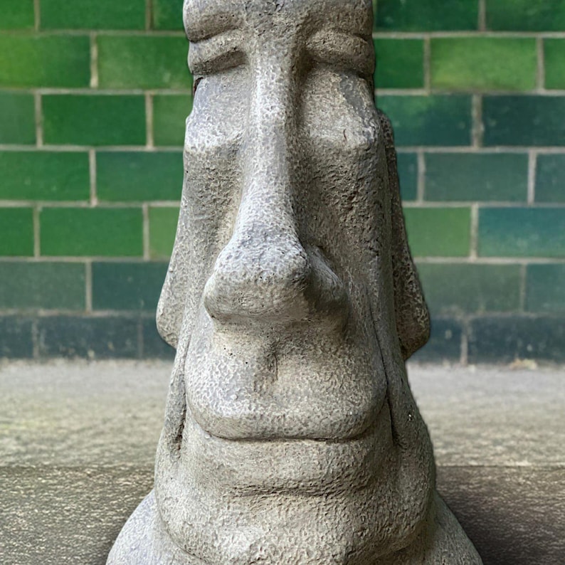 Concrete Moai Statue Easter Island Head Sculpture Stone Face Figurine ...