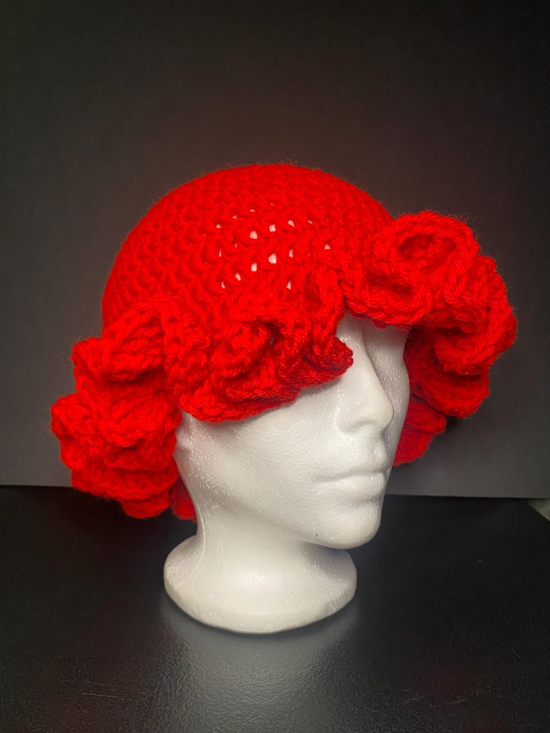 Hat Ruffles Red Small Bunch of Ruffles Crochet Hat - Etsy