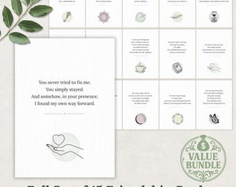 Friendship Cards Collection, 15 Minimalist Printable 5x7 Keepsake Poems, Emotional Gift