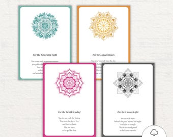 Sun Spiritual Reflection Cards Printable , 5x7 Affirmation Wall Art – Digital Download