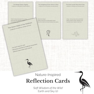 Sabiduría Suave de la Naturaleza, Tierra y Cielo, Tarjetas de Reflexión sobre la Naturaleza, Mensajes de Conciencia Animal, Regalo Imprimible para Amantes de la Naturaleza, SW1