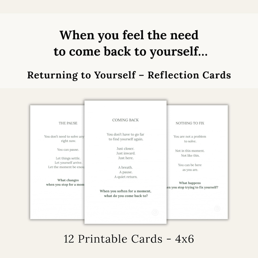 Relection Card Returning to Yourself – Reflection Cards for Grounding, Clarity & Inner ...