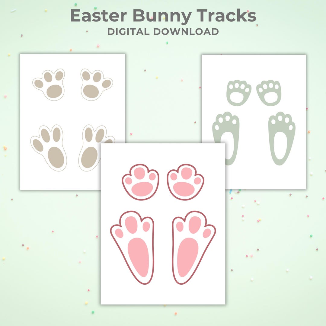 Easter Bunny Tracks, Easter Bunny Footprints Printable, for Easter ...