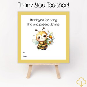 Teacher Appreciation Card, Printable Bee-Themed Thank You Card
